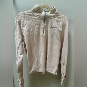 Nike Women's Cream Textured Half-Zip Therma-Fit